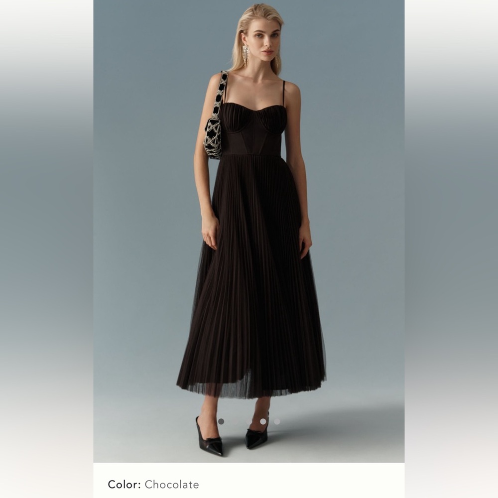 Hutch Amara Chocolate Pleated Dress